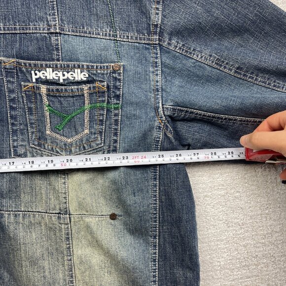 VTG PELLE PELLE Marc Buchanan Denim Jean Jacket Men XL Y2K Distressed 1978 - Picture 7 of 15